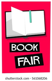Book Fair (Flat Style Vector Illustration Quote Poster Design)