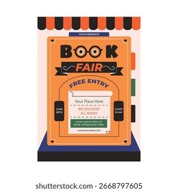 Book fair flyer poster template design