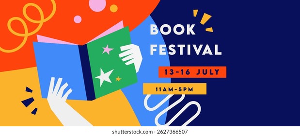 Cartaz de feira de livros para publicidade. banner para feira de livros em estilo negrito moderno. Modelo publicitário para livraria, livraria, biblioteca.