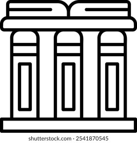 Símbolo de design de ícone de vetor justo de livro