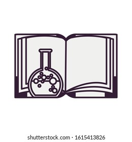 book fairytale with spell bottle vector illustration design