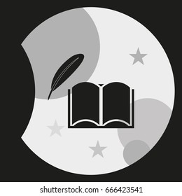 A book and a feather icon.