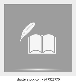 A book and a feather icon.