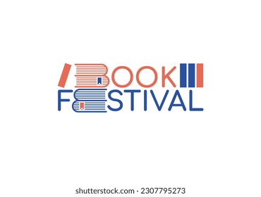 Book festival logo or icon. Vector design.