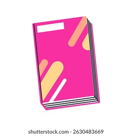 Book, fiction literature, novel for reading. Study, knowledge and education. Hardback, hard cover design. Notebook, diary, planner icon. Flat vector illustration isolated on white background