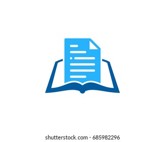 Book File Icon Logo Design Element