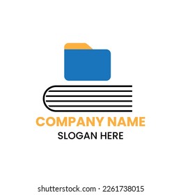 Book File Logo Design Concept With Book and File Manager Icon Template