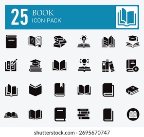 Book fill icon pack design