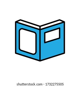 Book with filled line icon vector illustration