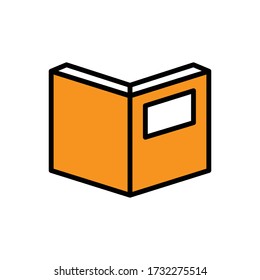 Book with filled line icon vector illustration