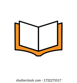 Libro con ilustración vectorial de icono de línea rellena