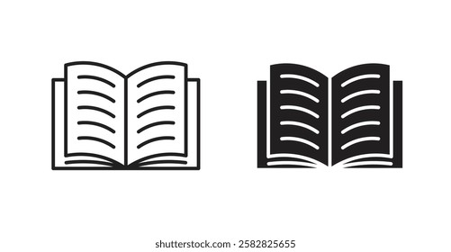Book filled and outlined icons vectors on white background