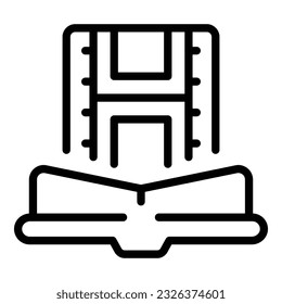 Book film movie icon outline vector. Video education. Podcast mobile