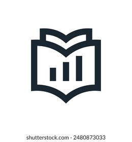 book and finance line art vector logo
