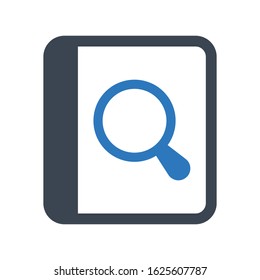 Book finder icon. vector graphics