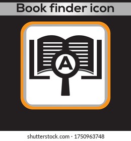 Icono del buscador de libros. gráficos vectoriales