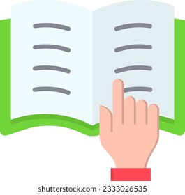 Book Finger Icon image. Suitable for mobile application.