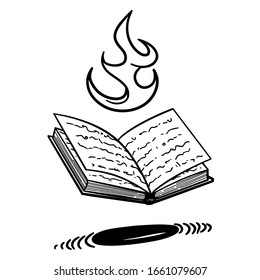 Book of fire children vector illustration
