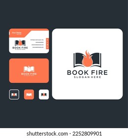 book fire logo design graphic template