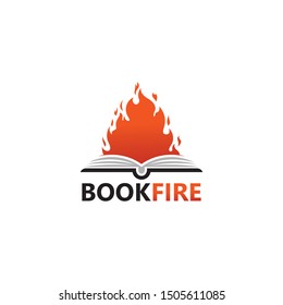 Book Fire Logo Template Design