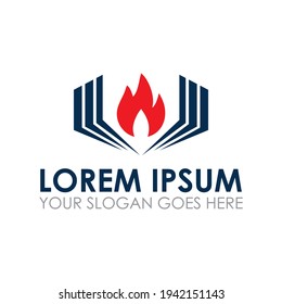 book fire vector , university logo
