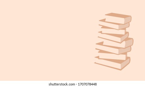 book flat background with brown color vector for your business likely, bookstore, book shop, etc