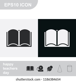A book flat black and white vector icon.