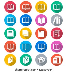 Book flat color icons
