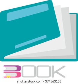 Book in flat design template,vector illustration