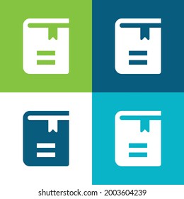 Book Flat four color minimal icon set