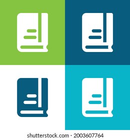 Juego de iconos mínimo de cuatro colores Plano de libros