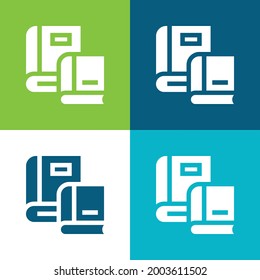 Book Flat four color minimal icon set