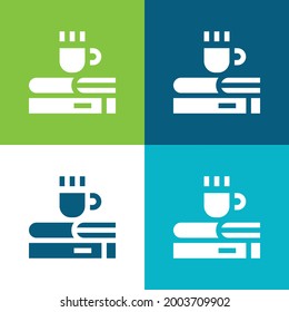 Book Flat four color minimal icon set