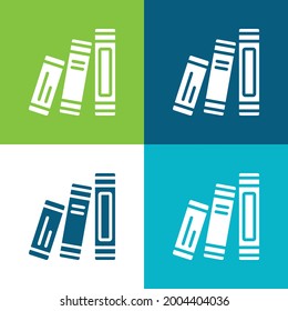 Juego de iconos mínimo de cuatro colores Plano de libros