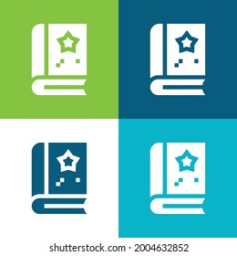 Book Flat four color minimal icon set