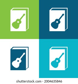 Book Flat four color minimal icon set