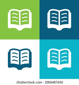 Book Flat four color minimal icon set