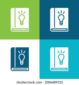 Book Flat four color minimal icon set