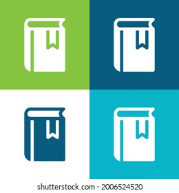 Juego de iconos mínimo de cuatro colores Plano de libros