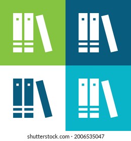 Juego de iconos mínimo de cuatro colores Plano de libros