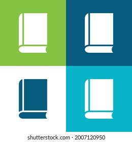Book Flat four color minimal icon set