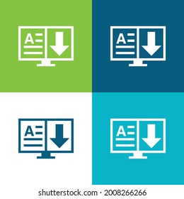 Juego de iconos mínimo de cuatro colores Plano de libros
