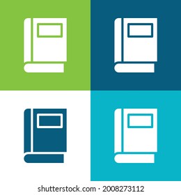 Book Flat four color minimal icon set