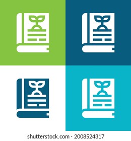 Book Flat four color minimal icon set