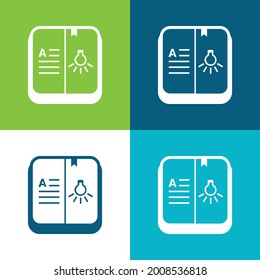 Juego de iconos mínimo de cuatro colores Plano de libros