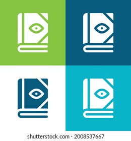 Juego de iconos mínimo de cuatro colores Plano de libros