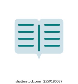 Book flat icon design, back to school equipment symbol illustration, isolated on white background. 