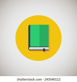 book flat icon. Flat design style modern vector illustration. Isolated on stylish color background. Flat long shadow icon. Elements in flat design. EPS 10.