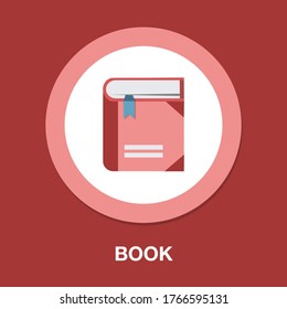 Book flat icon. Education symbol. Instruction or E-learning sign. flat book icon. Vector