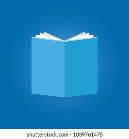 Book flat icon isolated on blue background